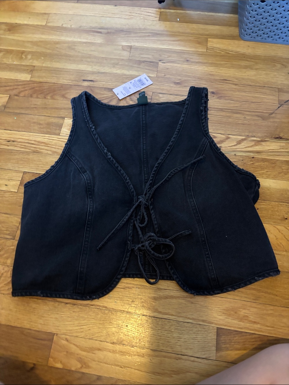 wild fable Black Tie-Front Tank Vest
